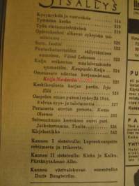 Kotiliesi 1944 nr 18, syyskuu,  Kalevala -koru Karkun Palvialasta, Sorja-kaavojen esittely, Puutarhatuotteiden säilyttäminen aumoissa, Omenasato odottaa