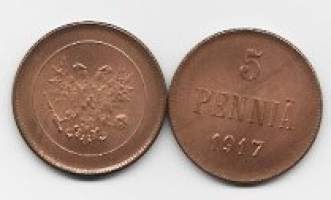 5 penniä  1917 II