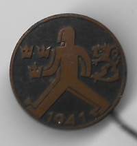 Maaottelumarssi Ruotsi - Suomi 1941 - neulamerkki  rintamerkki
