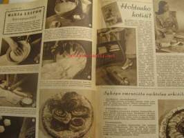 Kotiliesi 1950 nr 20 -mm. Vilho Elovaaran perhe, Sylvi Visapää, Takakannessa piirretty Silo-mainos. 1950-luvun valaisimia, Huonekaluja, sisustuksia ym tässä