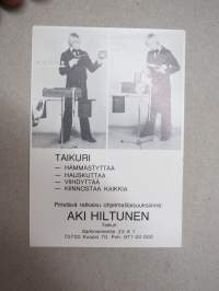 Junioritaikurien Suomen mestari Aki Hiltunen -mainoskortti