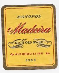 Monopol Madeira nr 6399  - viinaetiketti