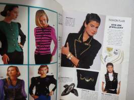 Burda 1989 nr 11 muotilehti -mukana kaava-arkki + työselostus suomeksi -fashion magazine