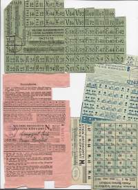 Ostokortteja I ja II maailmansodan ajoilta n 5 kpl   ostokortti