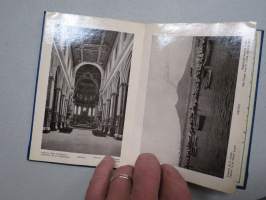 Ricordo Di Napoli -haitarimaisesti aukeava kuvateos kaupungista ja nähtävyyksistä, kartta, kohopainatteinen kansi, 1900-luvun alku (kuvissa ei vielä näy autoja)