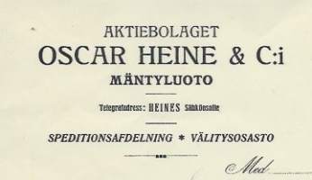 Oscar Heine &amp; C:i Ab Mäntyluoto 1915 - firmalomake