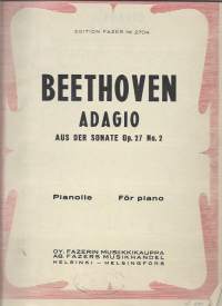 Beethoven Adagio pianolle- nuotit