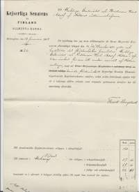 Kejserliga Senatens för Finland Allmänna Kansli - Hans Majestät Kejsaren behagad K A Hellen af Hellen 1882