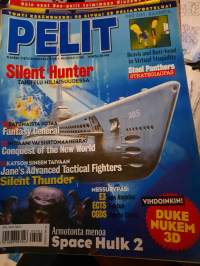 Pelit 5/1996 Silent Hunter, Steel Panthers, Conquest of the New World, Space Hulk 2, Duke Nukem 3D