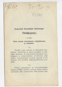 Dentaldepot Oy yhtiöjärjestys  1911