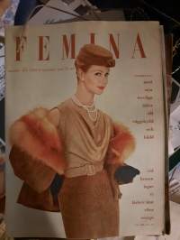 Femina 45/1959 8 november. med nya trevliga ideer till väggskydd och bädd.., de vackraste sömmarna