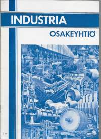 Industria Oy esite 1937 / Pappermaskin, sågverks, ångturbin, textil, rekvisita