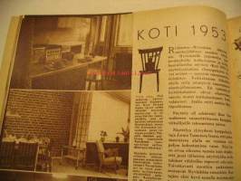 Kotiliesi 1953 nr 8, ikkunaverhoa vasten, koti 1953, tunnettuja naisia: rehtori Kerttu Sihvonen