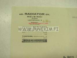 Ab Radiator Oy, Helsinki, 26.9.1932 -asiakirja