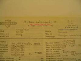 Vanaja kuorma-auton rakennekortti A2-47/4300 30.10.1965