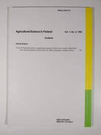 Agricultural science in Finland 4/1992