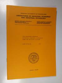 Teollisuustalouden laboratorion väitöskirjat, lisiensiaatti- ja diplomityöt vuonna 1982 sekä niiden tiivistelmät