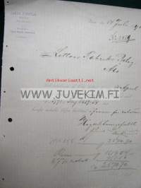 Jakob Finnilä Wasa (Vaasa) 14.7.1890 -dokument, asiakirja