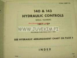 Caterpillar 140 &amp; 143 Hydraulic Controls serial numbers 18X1-up parts book -varaosaluettelo