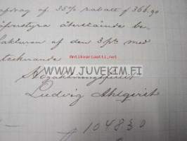 Brahestad 2.6.1890 -dokument, asiakirja. Ludwig Ahlqvist -allekirjoitus 