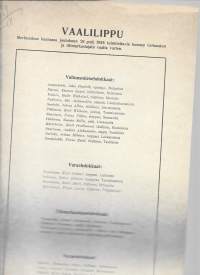 Vaalilippu  Merimaskun  kunnassa 28.12.1918 toimitettavia kunnan  valtuuston ja tilintarkastajain vaaleja varten