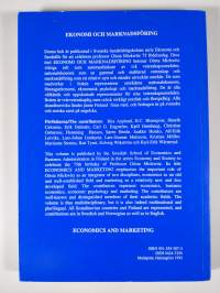 Ekonomi och marknadsföring : festskrift till Gösta Mickwitz = Economics and marketing : essays in honour of Gösta Mickwitz