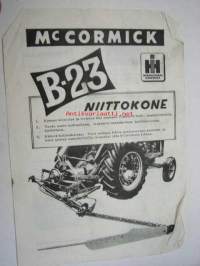 McCormick International Harvester B-23 -traktoriniittokone -myyntiesite