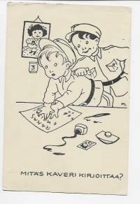 Mitäs kaveri kirjoittaa  sign Helga Sjösted- sotilaspostikortti  postikortti  kulkenut  Kenttäpostia 1941