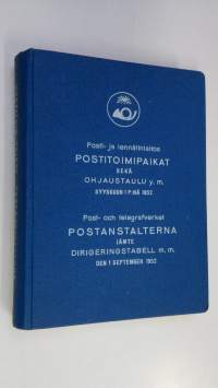 Postitoimipaikat sekä ohjaustaulu y.m. Syyskuun 1 p:nä 1952