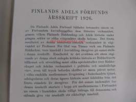 Finlands Adelsförbunds Årsskrift I 1926 -vuosikirja mm. henkilöartikkeleineen