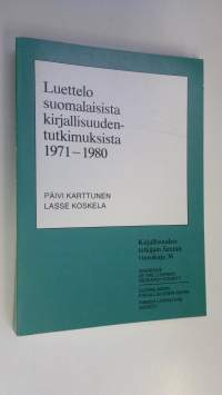 Luettelo suomalaisista kirjallisuudentutkimuksista 1971-1980