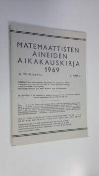Matemaattisten aineiden aikakauskirja 1969 4. vihko