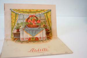 Kolmiulotteinen  äitienpäiväkortti  taiteilijapostikortti äitienpäiväkortti  postikortti