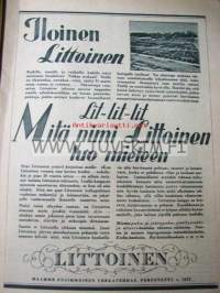 Kotiliesi 1929 nr 17  syyskuu Lutherin Vähäkatekismuksen 400-vuotismuisto -artikkeli Runsaasti mainoksia 1920-luvulta, mm. Littoinen ( Verkatehdas) Koko sivun