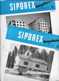 Siporex kevytbetoni esittelylehti 1958 nr 3 ja 1959 nr 2