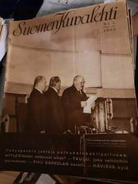 Suomen Kuvalehti 1932 nr 5 Yhdyspankin johtaja potkukelkkakilpailussa, Hitlerin valtakausi alkaa, maaherrat kotioloissa