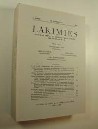 Lakimies, 82. vuosikerta (1984), numerot 1-2 ja 7-8 (numerot 7 ja 8 samassa vihossa) : suomalaisen lakimiesyhdistyksen aikakauskirja