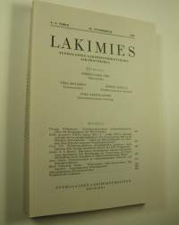 Lakimies, 83. vuosikerta (1985), numerot 4-7 (numerot 4 ja 5 samassa vihossa) : suomalaisen lakimiesyhdistyksen aikakauskirja