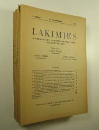 Lakimies, 60. vuosikerta (1962), numerot 1-8 (numerot 4 ja 5 sekä numerot 7 ja 8 samassa vihossa) : suomalaisen lakimiesyhdistyksen aikakauskirja