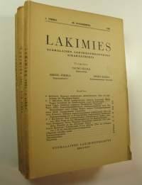 Lakimies, 59. vuosikerta (1961), numerot 1-8 (numerot 3 ja 4 sekä numerot 7 ja 8 samassa vihossa) : suomalaisen lakimiesyhdistyksen aikakauskirja
