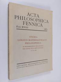 Studia logico-mathemathica et philosophica - In honorem Rolf Nevanlinna die natali eius septuagesimo, 22. X. 1965