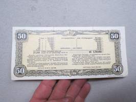 Marraskuunarpa - Yleinen Finanssi, 50.- mk, arvonta joulukuun 10 p:nä 1938, arpa numero 192366 -lottery ticket
