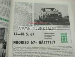 Moottoriurheilu 1967 nr 8 Moottoriurheilu 1967 nr 8 Kannessa Kari Heikkilä Päijänteenajossa. Kuvissa mm. Pertti Kärhä, Kalevi Vehkonen, Aadolf Lemmetti, Osmo