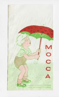 Mocca  - käyttämätön karamellipussi 17x9 cm   tuotepakkaus