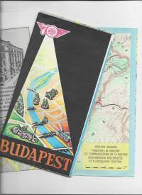 Budabest Unkari kartta 1970 l yht 3 kpl