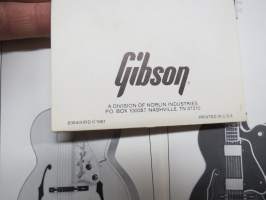 Gibson Custom Series - L-5CES, Kalamazoo Award, Super V CES, Howard Roberts Fusion L-5C, Super 400C, ES-175D, Byrdland, JSD - Pre-owners manual -sales brochure