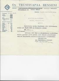 Trustivapaa Bensiini Oy 1940 -   firmalomake