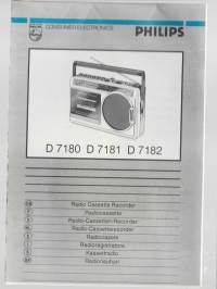 Philips D 7180, D 7181, D 7182 Radionauhuri käyttöohje 1989