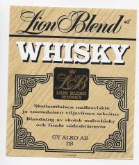 Lion Blend Whisky nr 118- viinaetiketti