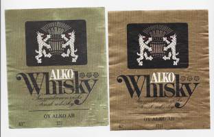 Alkpo Whisky suomalainen viski nr 121 ja 1211 - viinaetiketti 2 eril